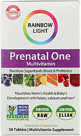 Мультивітаміни для вагітних, Prenatal One, Rainbow Light, 30 таблеток yY.