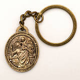 Амулет Святий Хрістофер Бронзове покриття / Амулет Святий Хрістофер Бронзове покриття 2x2 см, фото 4