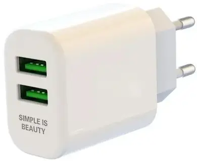 Адаптер питания для телефона XO L85C White 2USB 2.4A