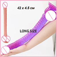 Фалоімітатор 42 см з мошонкою, Ділдо на присосці на присосці для анально-вагінальної стимуляції, Інтимні іграшки