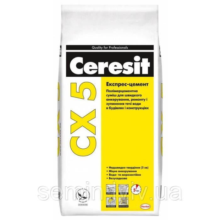 Експрес цемент для швидкого анкерування Ceresit CX5/5кг, фото 1