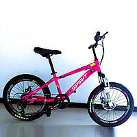 Велосипед детский спортивный 20" дюймов CORSO SPIRIT ST-40822, рама 11", Shimano Revoshift RV-100, 7 скоростей, малиновый