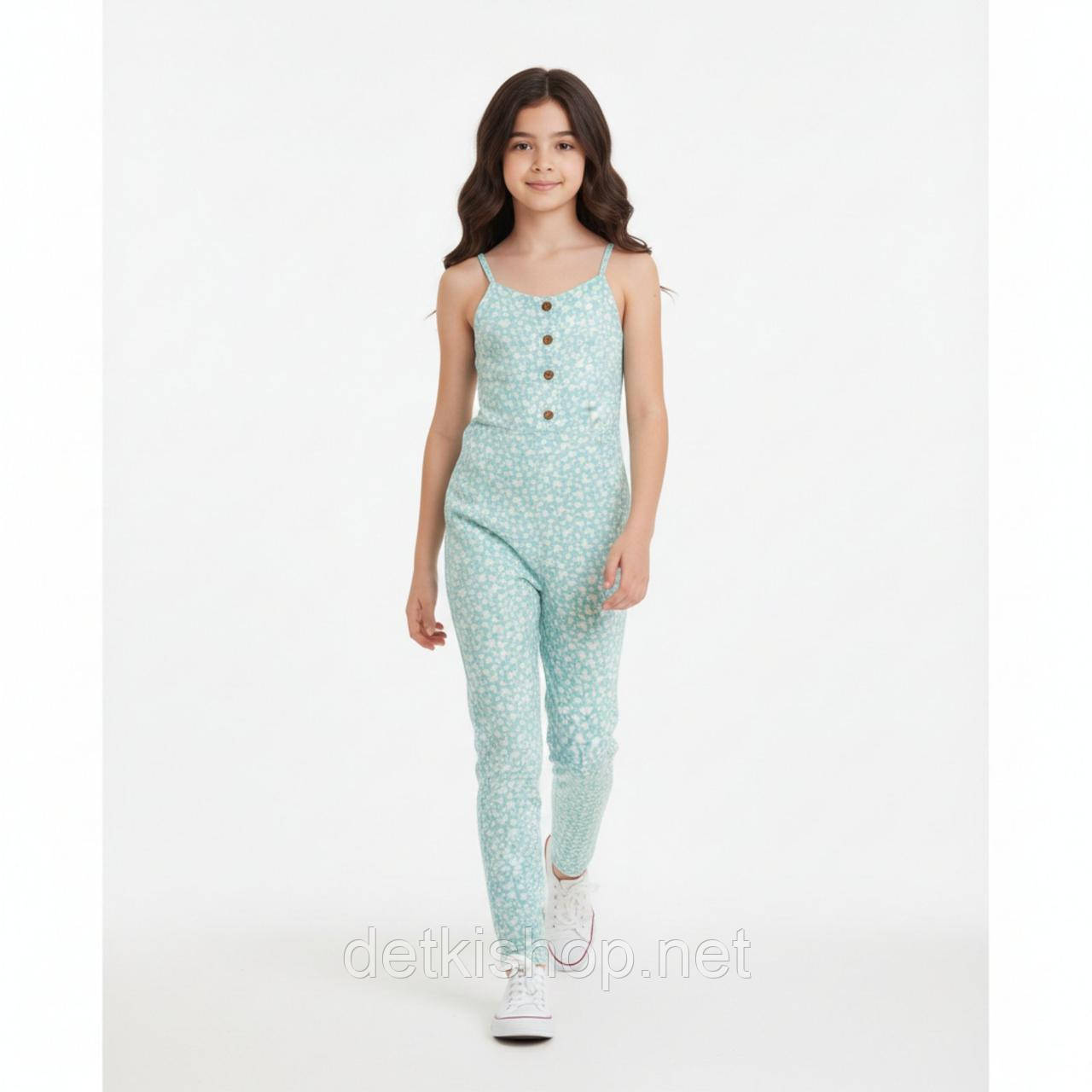 Дитячий легкий літній комбінезон з попліну для дівчинки 128см (7-8Y)