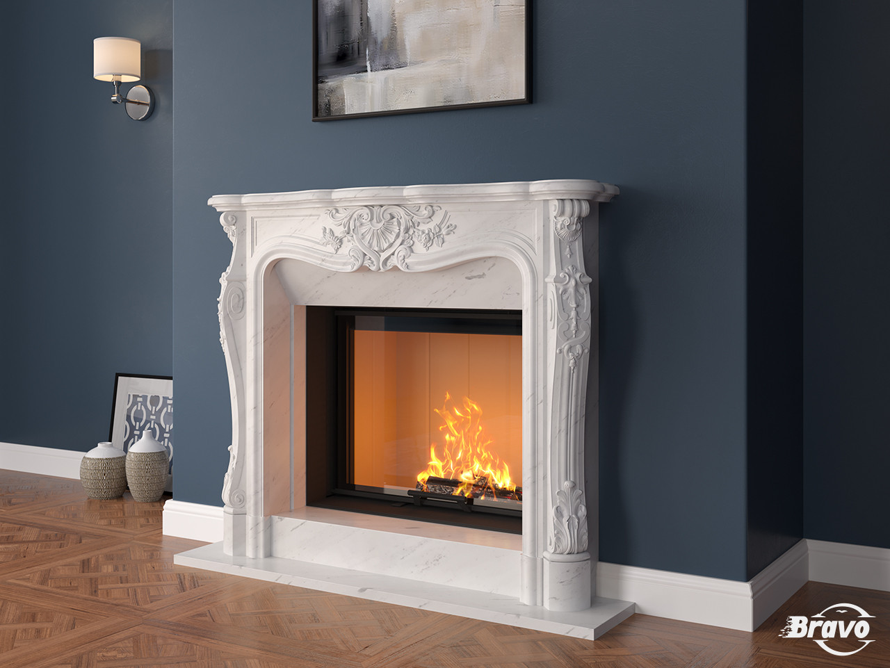 Камінний портал (обличчя) Вірджинія із мармуру Polaris