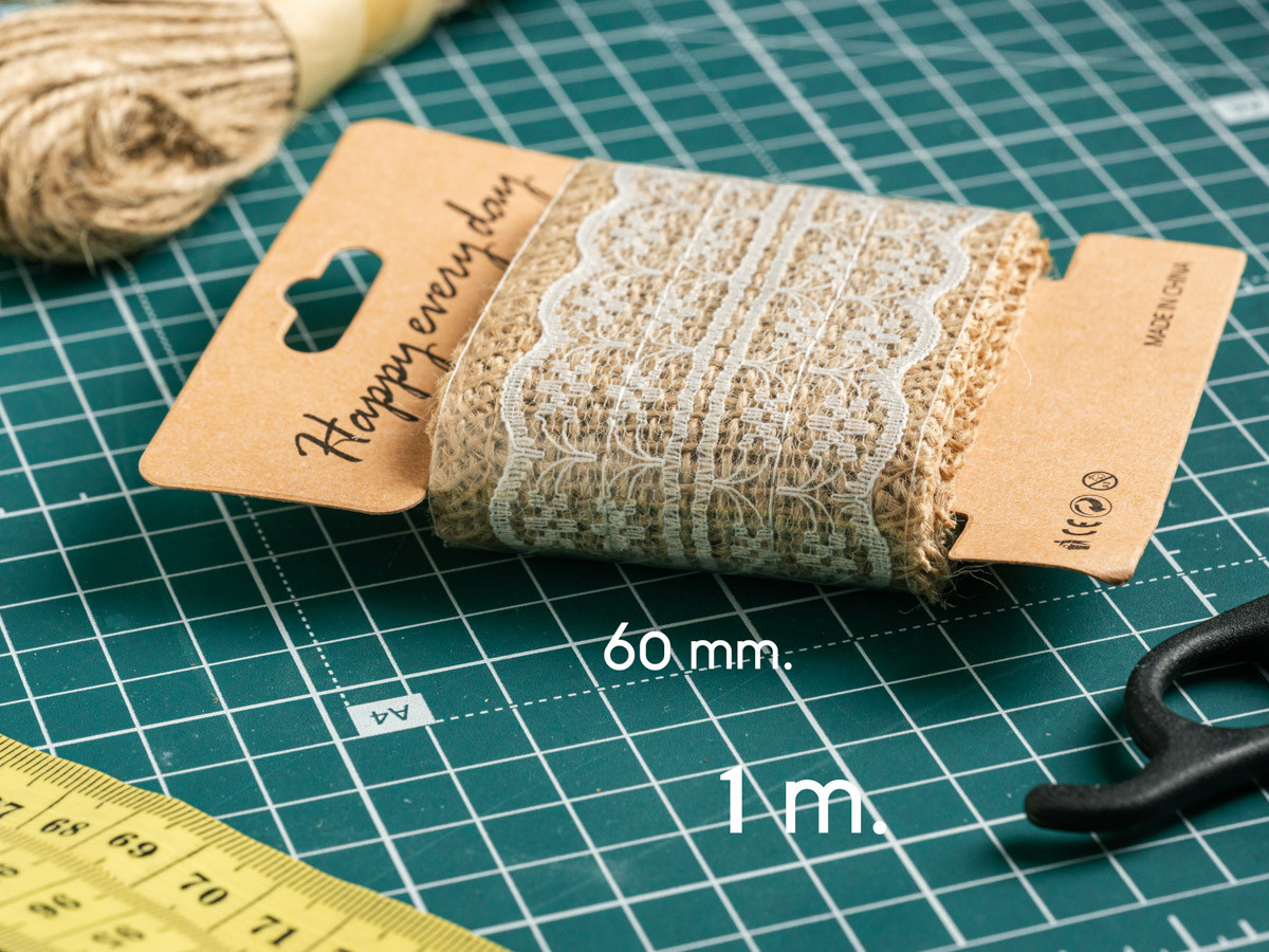 Мішковина декоративна  1м х 6см, фото 1