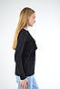 Лонгслів для вагітних і годуючих мам у мʼякий рубчик з вовною (розміри: XS-XL) чорний, фото 3