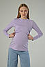 Лонгслів з мʼякоі бавовни для вагітних з секретиком для годування (розміри: XS-XL) лавандовий, фото 4