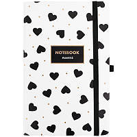 Блокнот А5 96арк. кліт. тв. обкл. "Partner" Black&White на резинці №8621-10-A/Axent/(12)