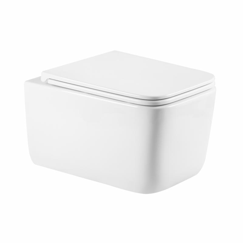 Унітаз підвісний Qtap Gemini безободковий з сидінням Soft-close QTGEM26W45430, фото 1