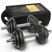 Гантелі металеві Cornix 2 x 10 кг набірні, в кейсі XR-0441 Black