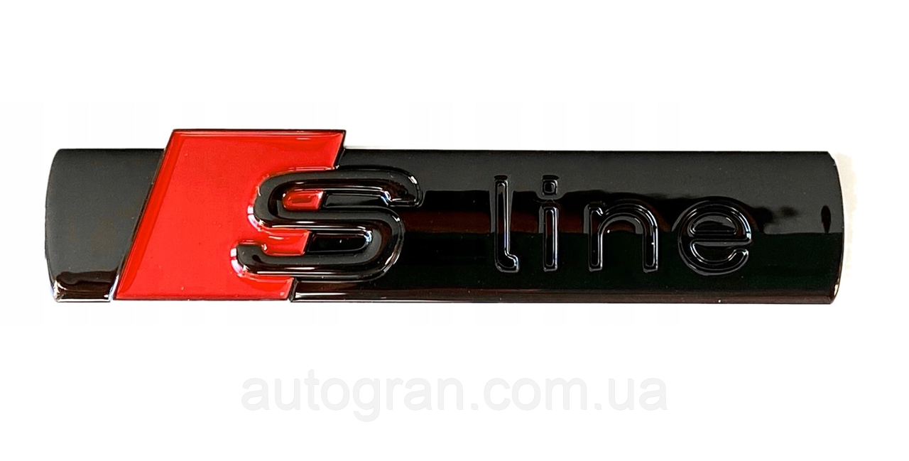 Емблема кузова Audi S-line Sline чорна глянцева, фото 1