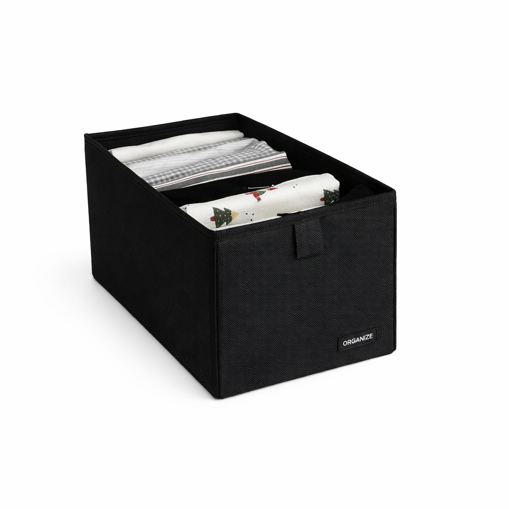 Ящик-органайзер ORGANIZE для зберігання речей M - 30x19x19 см (чорний), фото 1