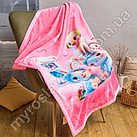 Плед дитячий велюровий подвійний рожевий "Зайчики"