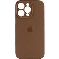 Накладка для iPhone 16 Pro- (с микрофиброй) Silicone Case Full Camera коричневый