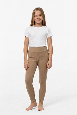 Лосини дитячі рубчик коричневі (140-158 см)