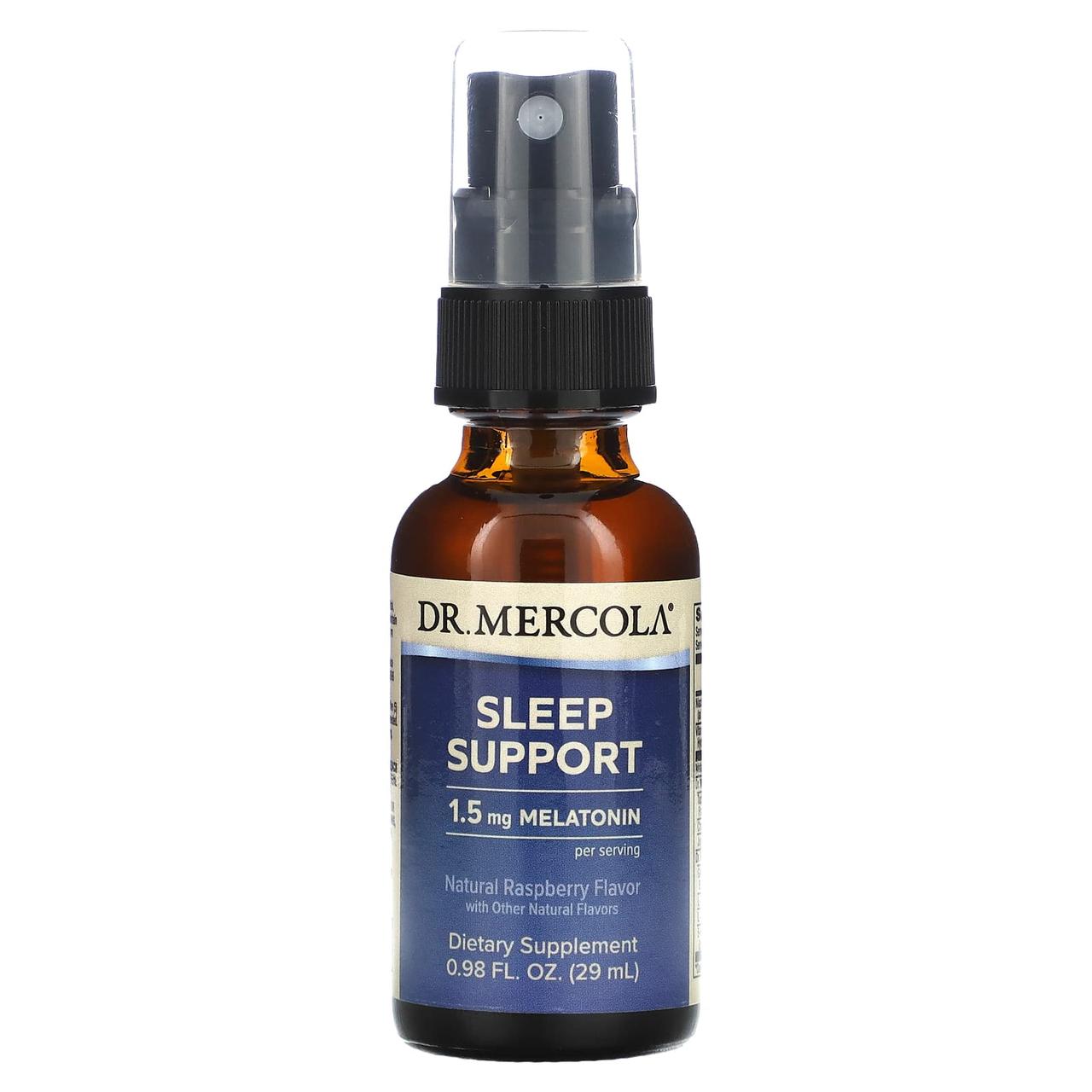 Підтримка сну з мелатоніном, Sleep Support, Dr. Mercola, Малина, 29 мл. yY., фото 1