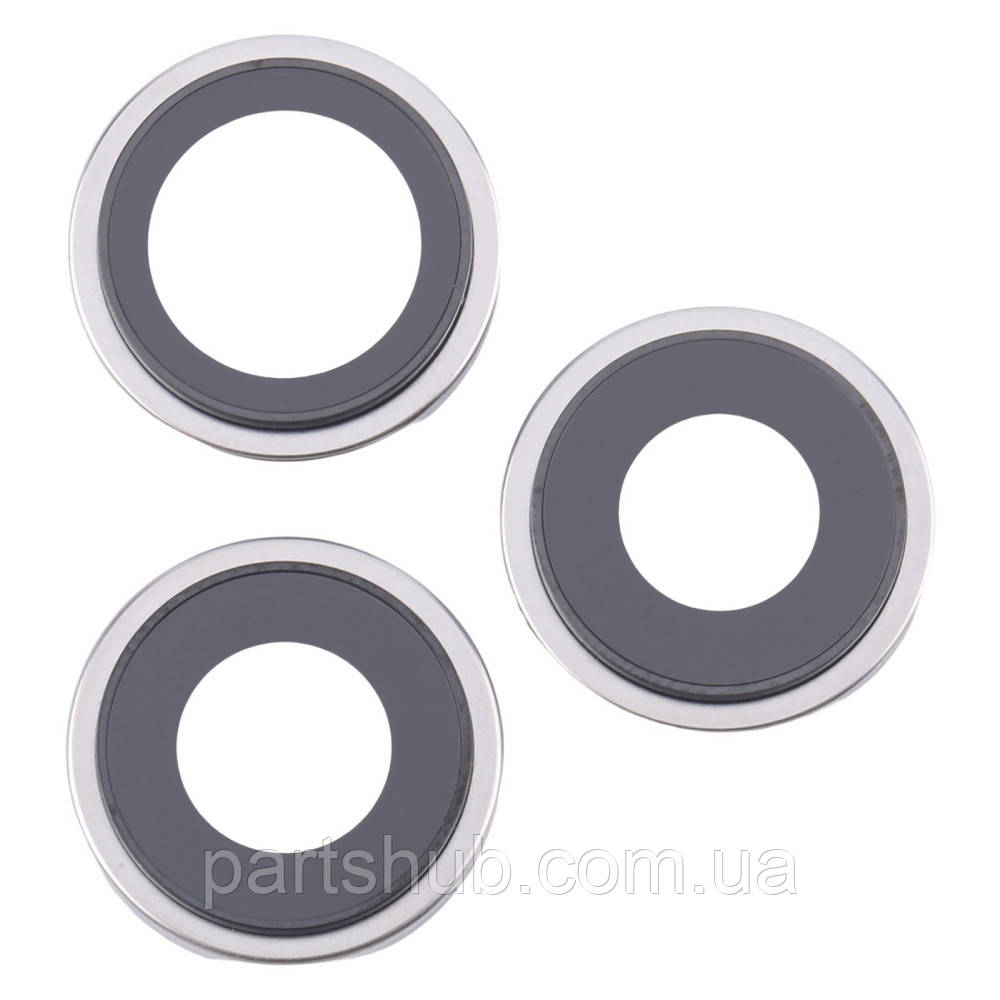 Скло камери Apple iPhone 16 Pro, iPhone 16 Pro Max (з білим кільцем - 3 шт), фото 1