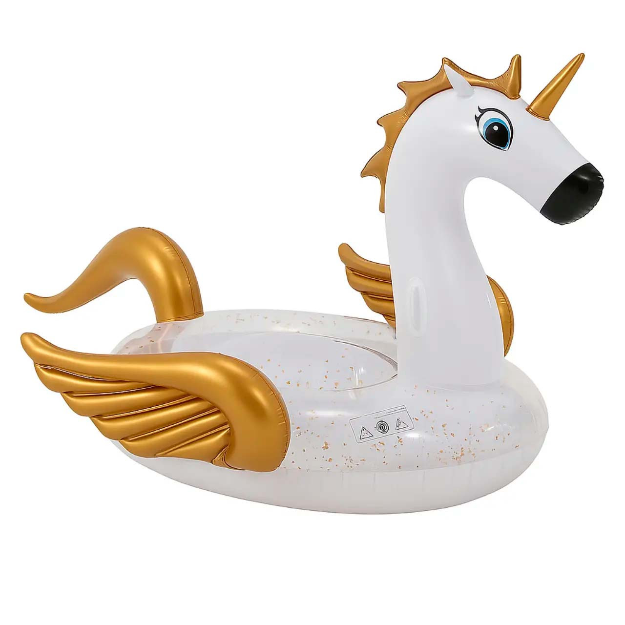 Надувне коло Єдиноріг 250×250×130 см із золотими крилами • Стильне коло-пегас для плавання в басейні та фотосесій yY., фото 1