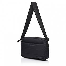 Сумка чоловіча горизонтальна тканинна чорна Volunteer 1713-13