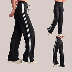 Палаццо з ТУРЕЦЬКОЇ трьохнитки на ФЛІСІ мод. 037 чорні