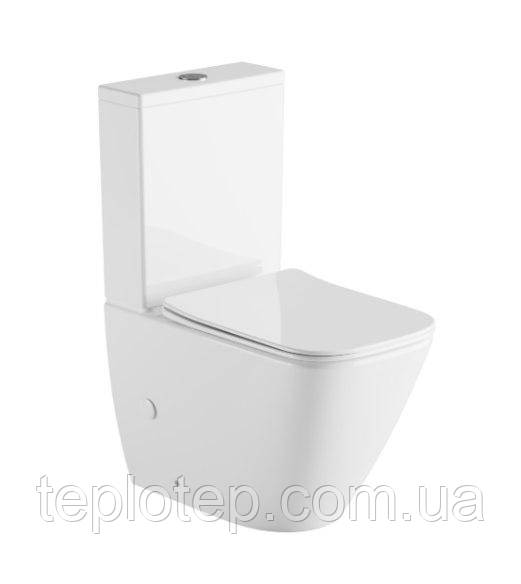 Унітаз підлоговий пристінний VENTA List змив Tornado з кришкою та сидінням з мікроліфтом, фото 1