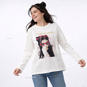 Білий реглан лонгслів на дівчинку OVS Італія Розмір164  см