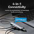 Хаб USB 3.0 Type-C -> 4xUSB 3.0/1xUSB-C, 5Gbps, Black Vention, фото 7