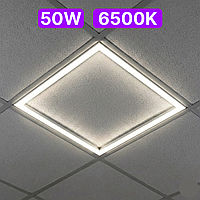 ОПТ | Світильника-рамка під Армстронг 50Вт 59x59см BIOM ART-50-6, холодне біле світло, світлодіодна рамка для офісу