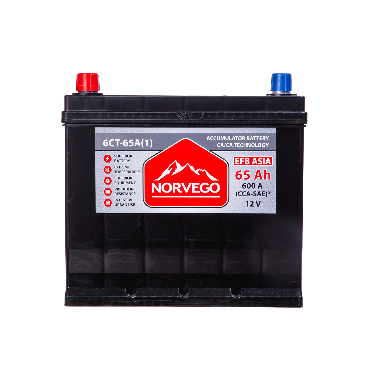 Акумулятор Norvego ВЕСТА Asia EFB 65A +лів (1) (600 пуск)