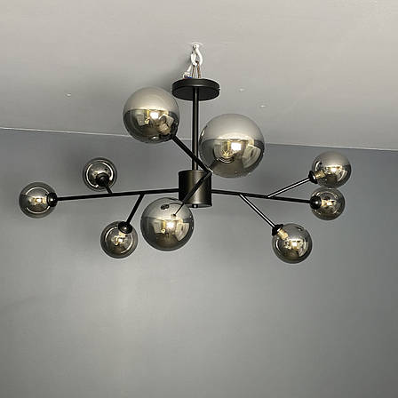 Чорна сучасна люстра на 9 ламп (52-9806-9 BK+BK), фото 1