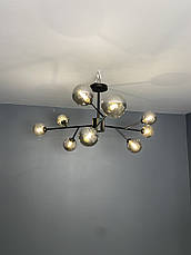 Чорна сучасна люстра на 9 ламп (52-9806-9 BK+BK), фото 4