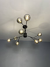 Чорна сучасна люстра на 9 ламп (52-9806-9 BK+BK), фото 5