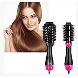 Фен Щітка гребінець 3в1 One step Hair Dryer 1000 Вт 3 режими випрямляч для укладання волосся стайлер з функцією іонізації, фото 5