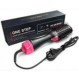 Фен Щітка гребінець 3в1 One step Hair Dryer 1000 Вт 3 режими випрямляч для укладання волосся стайлер з функцією іонізації, фото 6