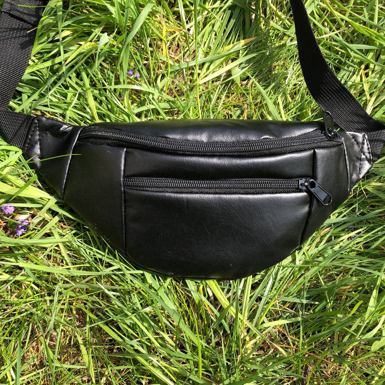 Сумка на пояс. Сумка через плече. бананка чоловіча / жіноча. Колір чорний, фото 1