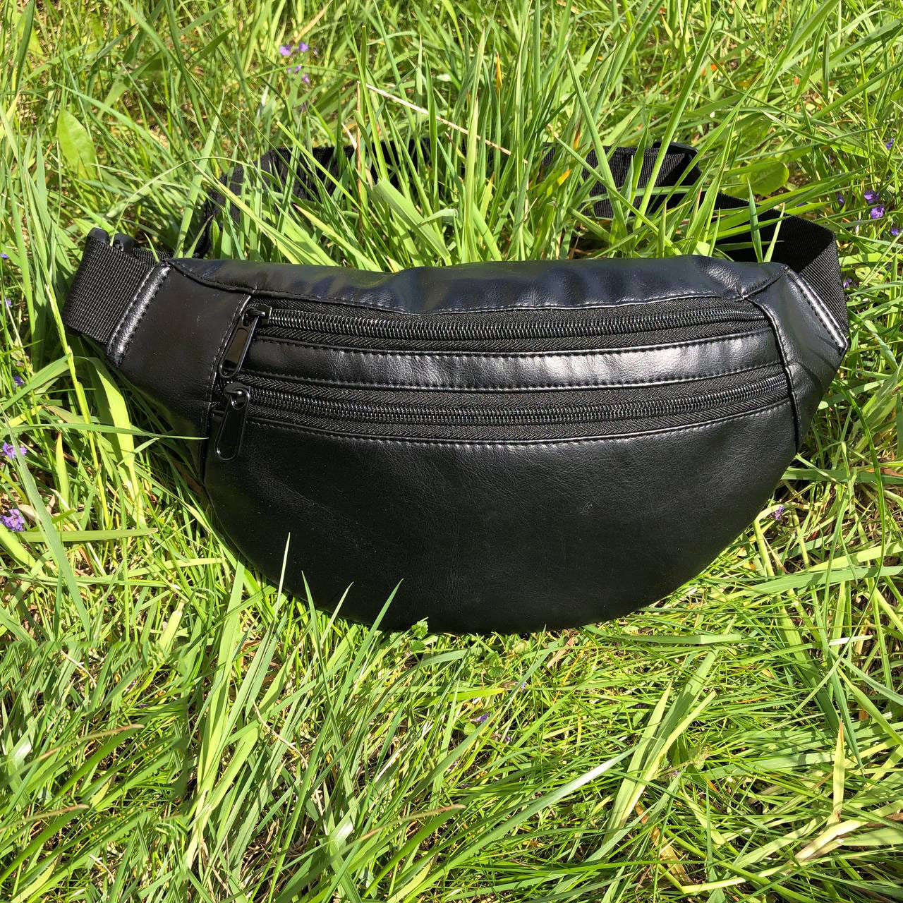 Сумка на пояс з еко-шкіри. Сумка через плече. Бананка чоловіча, жіноча Black, фото 1