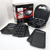 Мультимейкер 4 В 1 Crownberg CB-1074 750Вт Гриль Сендвічниця Вафельниця