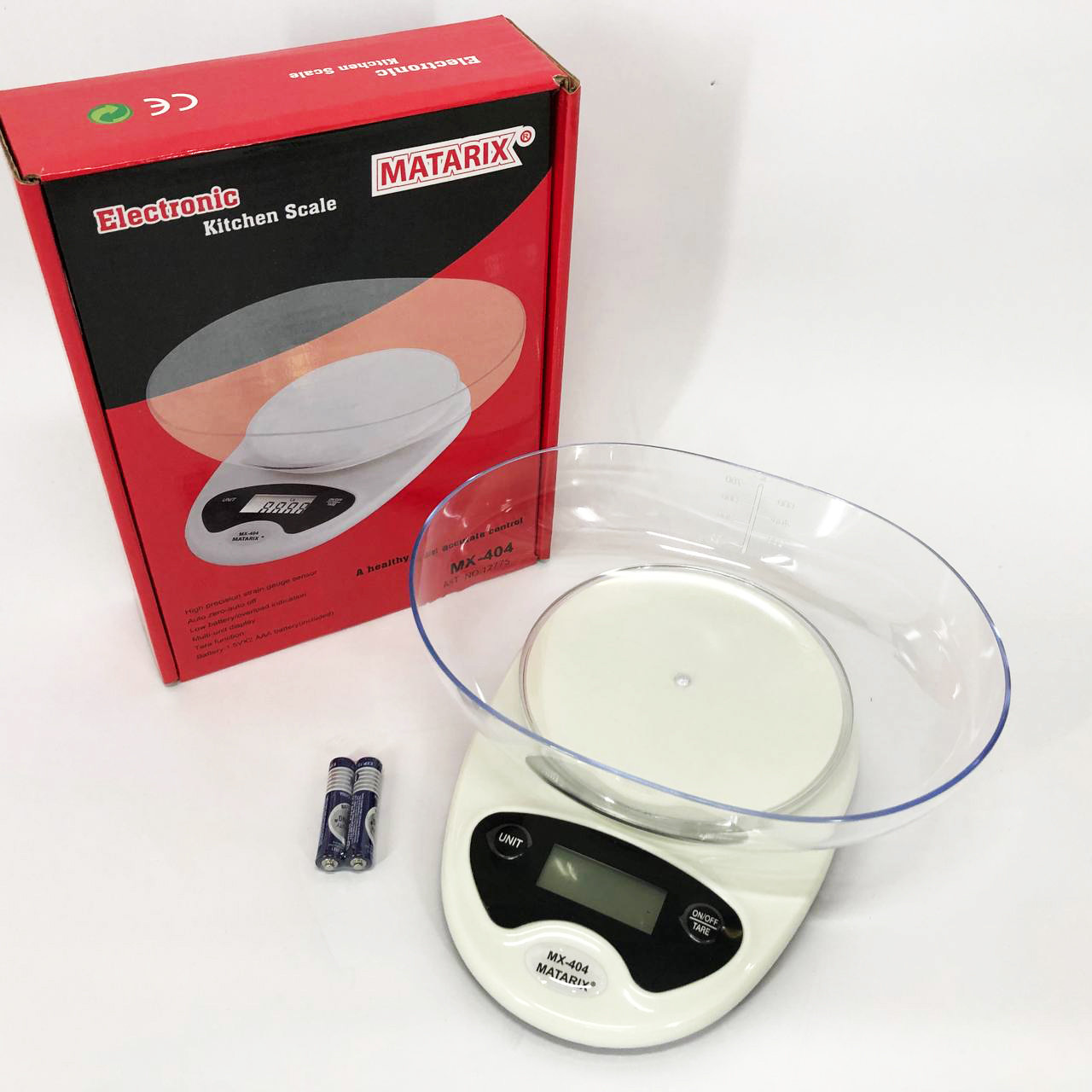 Ваги кухонні Matarix MX-404 Електронні З Чашею Кухонні до 7 кг Кухонні ваги для зважування продуктів, фото 1