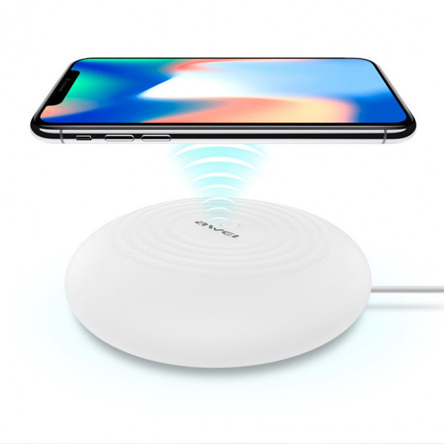 Бездротова зарядка з підсвічуванням 7 кольорів 10W 7 COLOR Awei W7 + WIRELESS CHARGE, фото 1