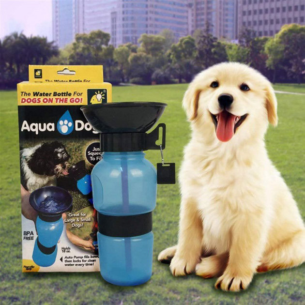 Поїлка для собак дорожня переносна Aqua Dog 537 мл портативна пляшка для великих та дрібних собак FS-97, фото 1
