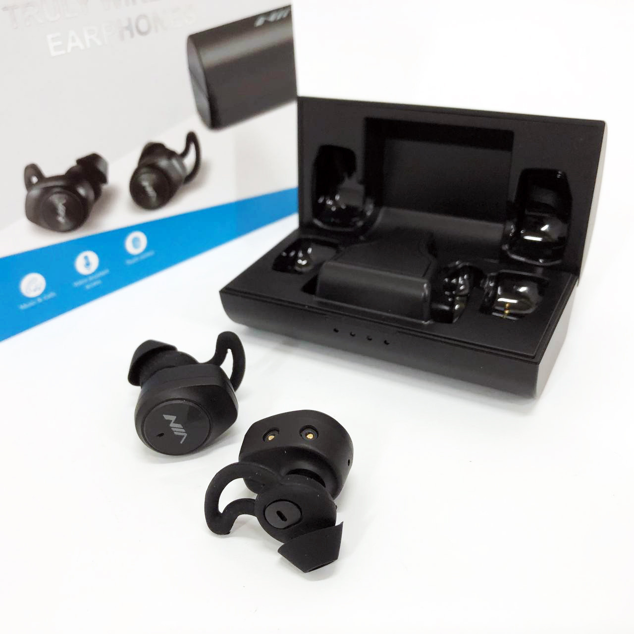 Навушники Bluetooth NIA NB710 з кейсом чорні бездротові, Навушники для тренувань сенсорні бездротові, фото 1