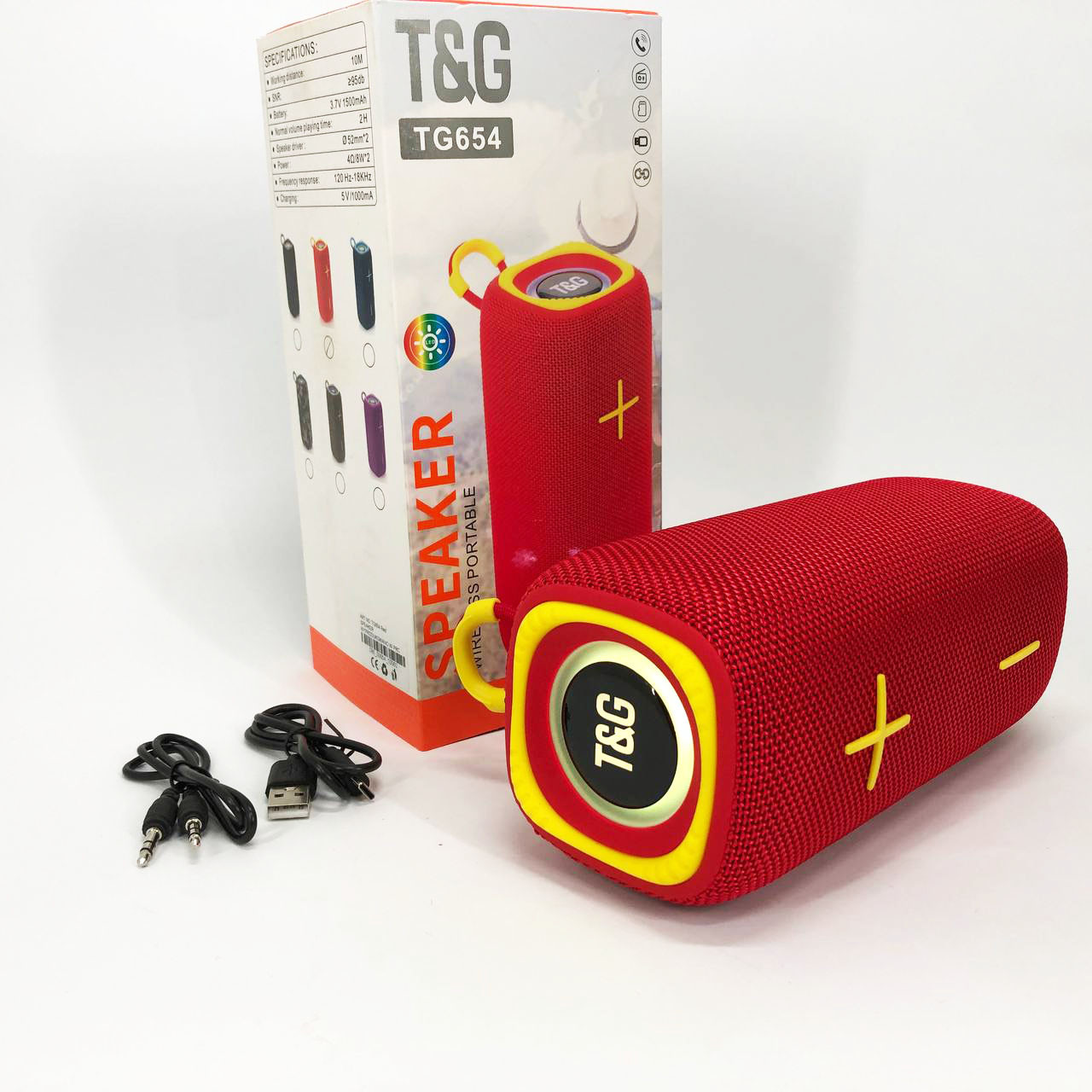 Портативна Bluetooth колонка TG654 8W з підсвічуванням, блютуз колонка для вулиці. Колір: червоний, фото 1