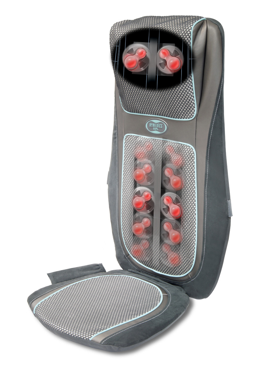 Масажна накидка HoMedics Gel Shiatsu з гелевими ролами, прогрівом 2в1, 3D-маслем шиї та чохлом-сумкою