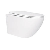 Унітаз підвісний Qtap Jay безобідковий із сидінням Soft-close QT07335176W