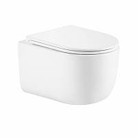 Унітаз підвісний Qtap Taurus безобідковий із сидінням Soft-close QT2433084EUQW