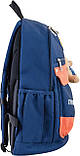 Підлітковий ортопедичний шкільний Рюкзак YES для дівчинки для хлопчика синій 554011, фото 4