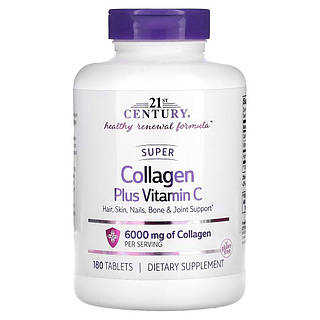 21st Century Super Collagen Plus Vitamin C 6000 mg, 180 таблеток Lodgi