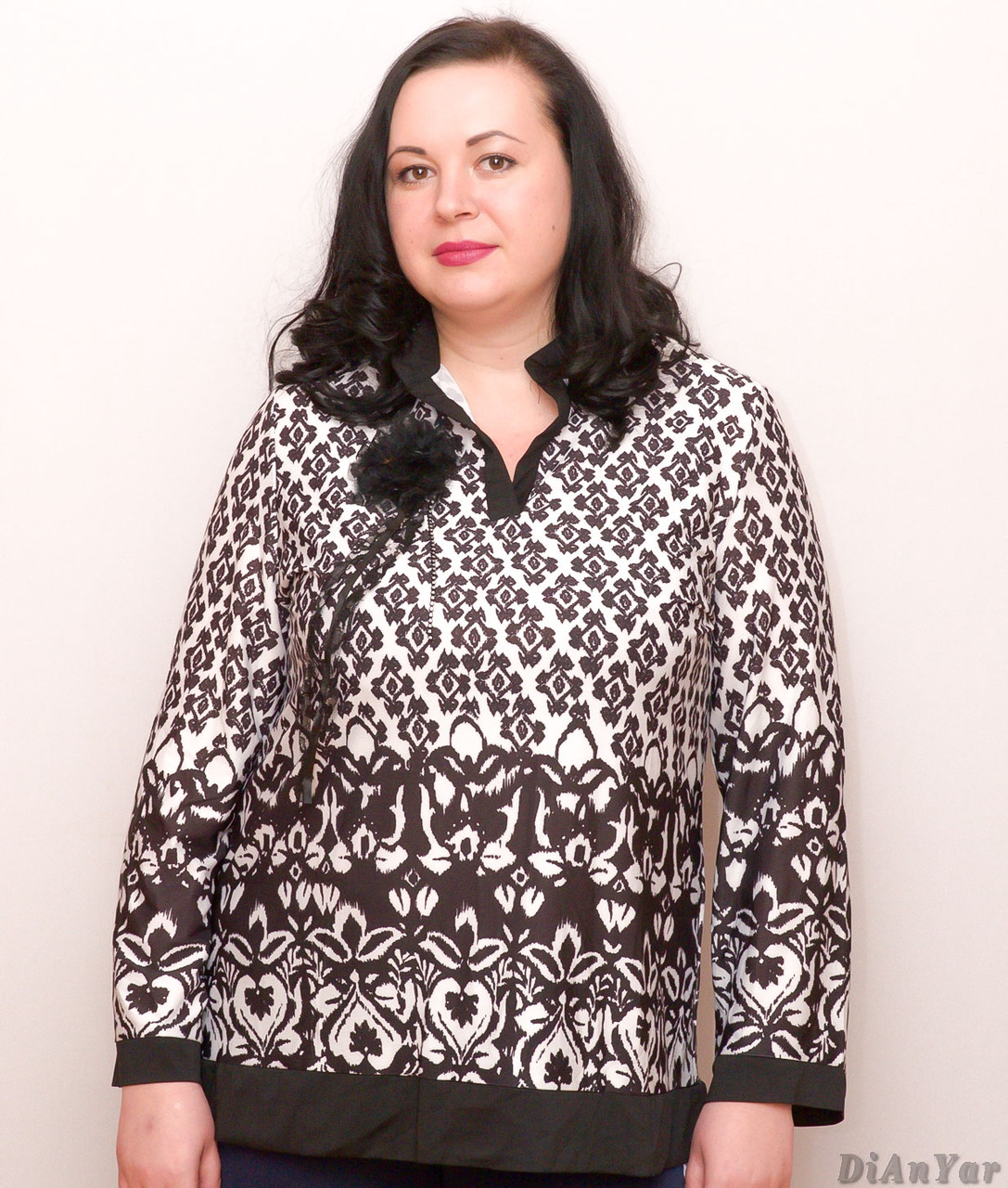 Туніка, блуза жіноча великого розміру, тканина масло KALICY