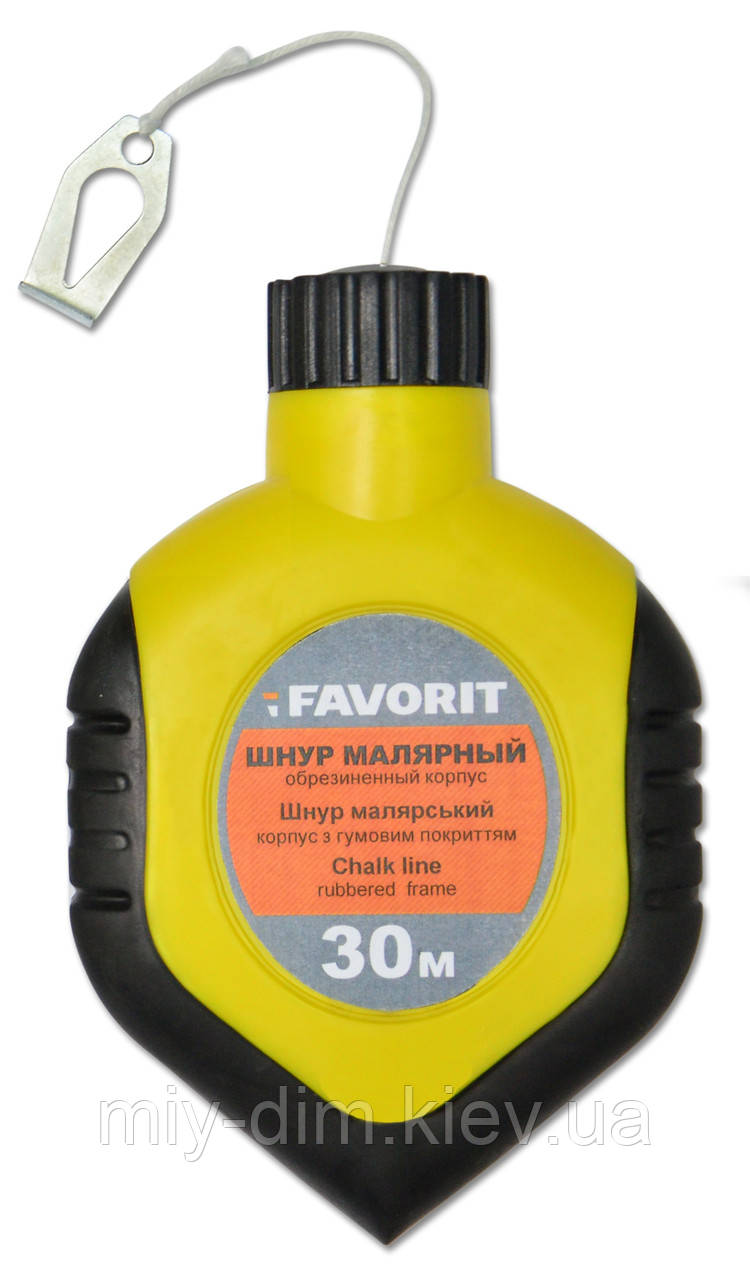 Шнур малярський (обрезинений корпус) 30м FAVORIT (04-333)
