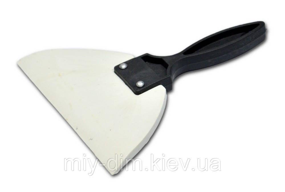 Шпатель гумовий білий з ручкою, 90мм Україна (05-700)